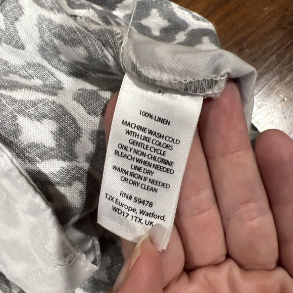 Cynthia Rowley Shorts Women 6 Gray Geometric Pattern Linen - Picture 13 of 14